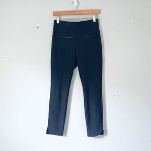 Athleta Leggings Small Black Zip Pockets 7/8 Jogging Yoga Workout Athleisure